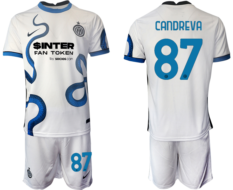 Men 2021-2022 Club Inter Milan away white #87 Soccer Jersey->inter milan jersey->Soccer Club Jersey